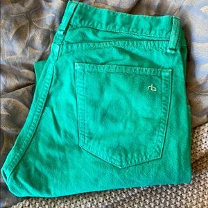 rag & bone green jeans size 32